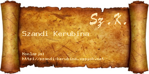 Szandi Kerubina névjegykártya